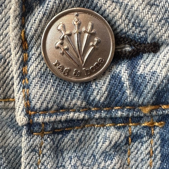 Rag & Bone Maya High Rise Floral Laser Print Raw Hem 6” Jean Short Size 25 EUC! - Picture 12 of 15